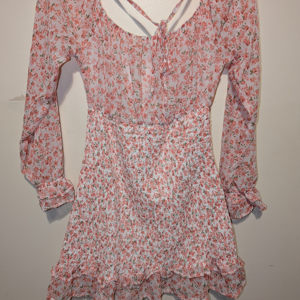 Spring Floral Long Sleeve Dress